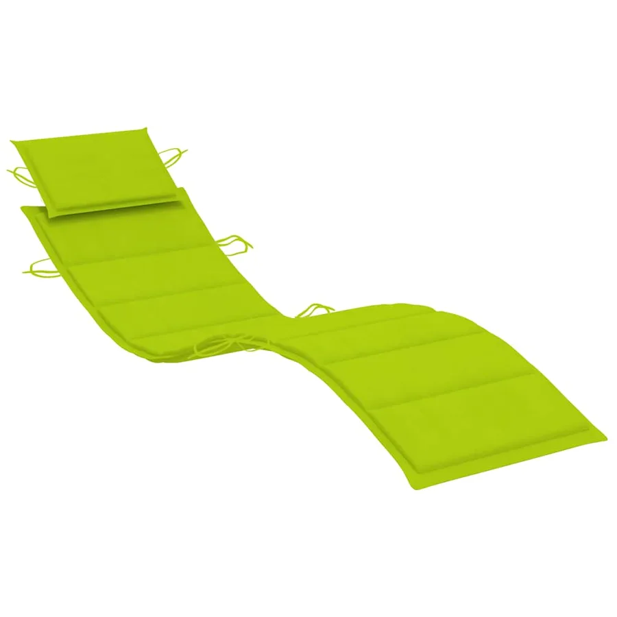 Chaise longue à bascule avec coussin Bois de teck solide - 8