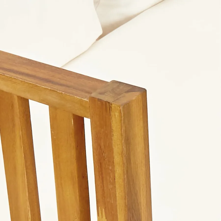 Banc de jardin 2 places et coussins 122 cm Bois d'acacia massif - 7