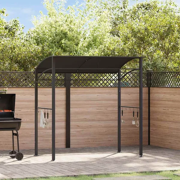 Belvédère de barbecue 215x150x220 cm Anthracite Acier