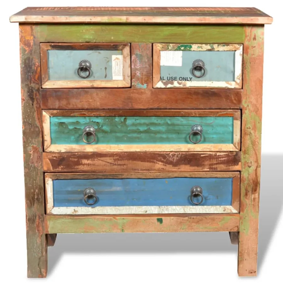 Armoire avec 4 tiroirs Bois massif de récupération - 2