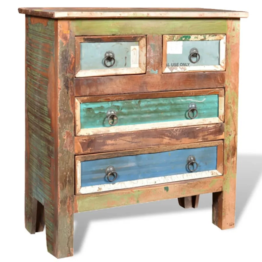 Armoire avec 4 tiroirs Bois massif de récupération - 3