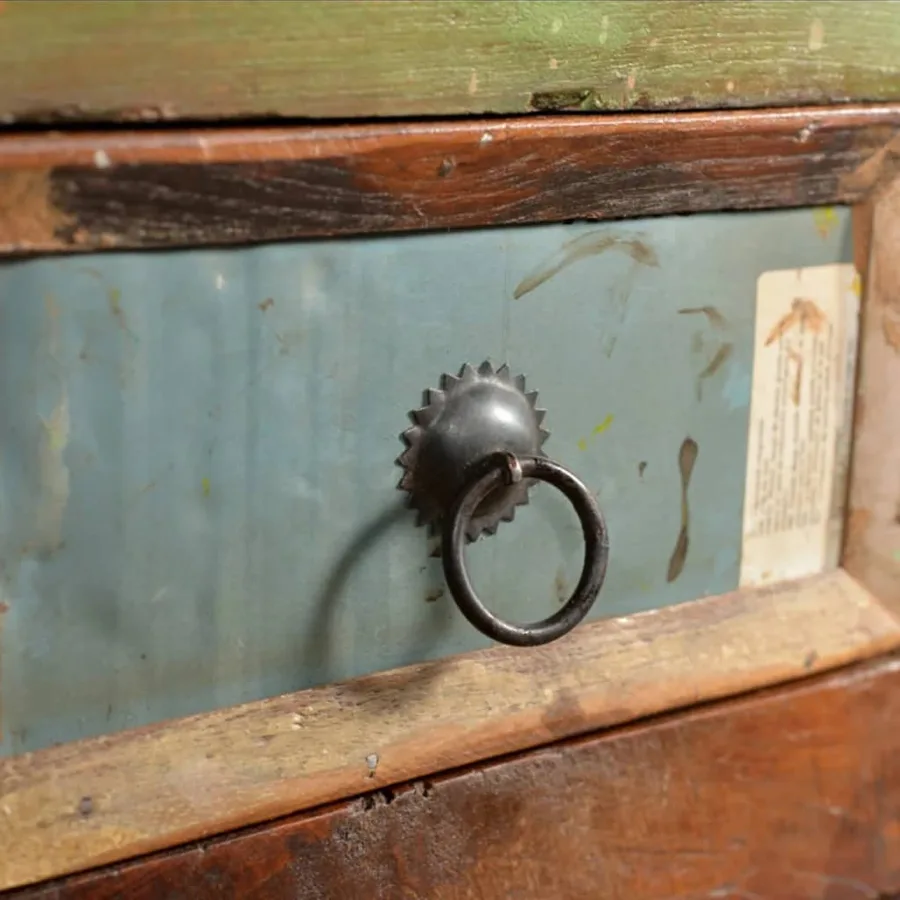 Armoire avec 4 tiroirs Bois massif de récupération - 8