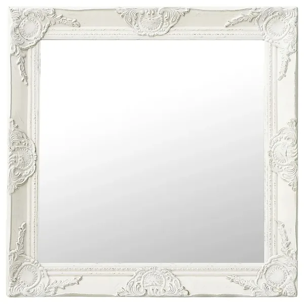Miroir mural style baroque 60x60 cm Blanc