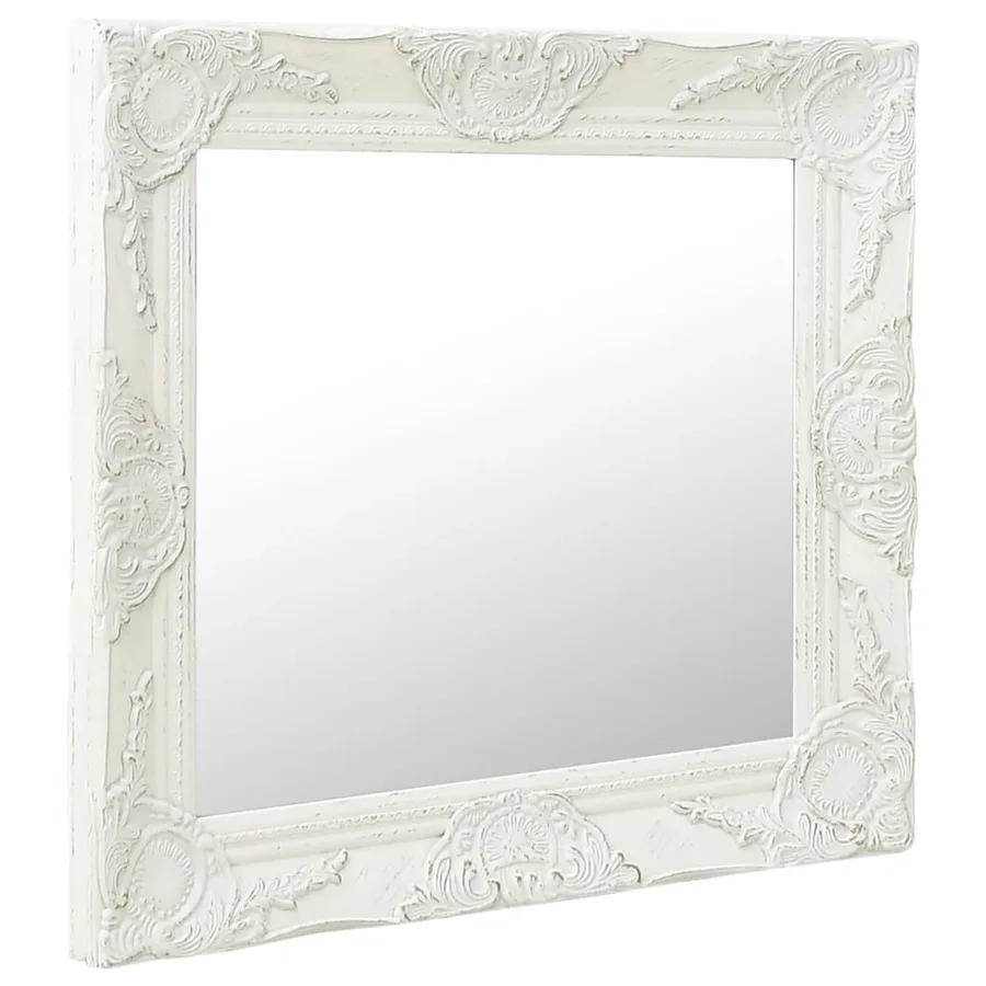 Miroir mural style baroque 60x60 cm Blanc - 2
