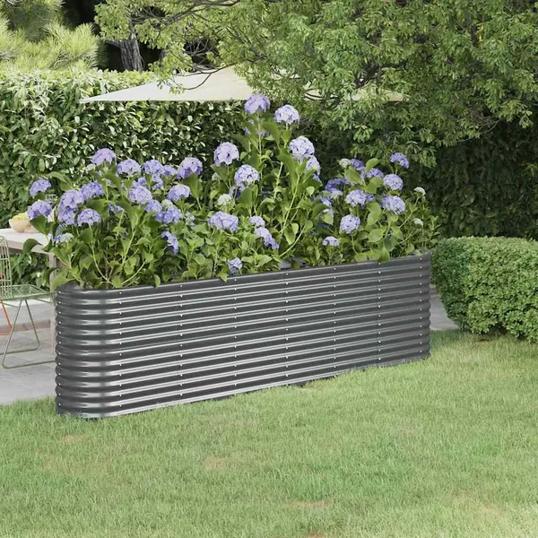 Lit surélevé de jardin Acier galvanisé Anthracite
