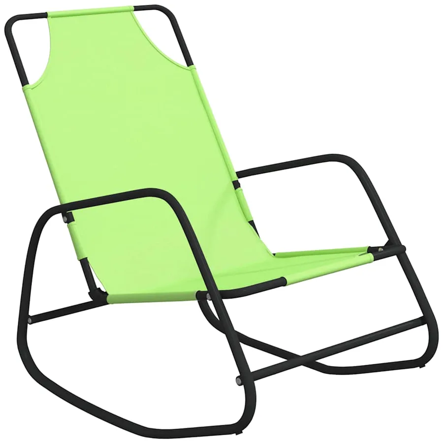 Chaises longues à bascule 2 pcs Gris Acier et textilène - 10