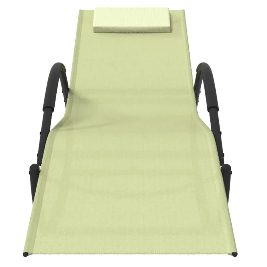Chaises longues à bascule 2 pcs Gris Acier et textilène - 18