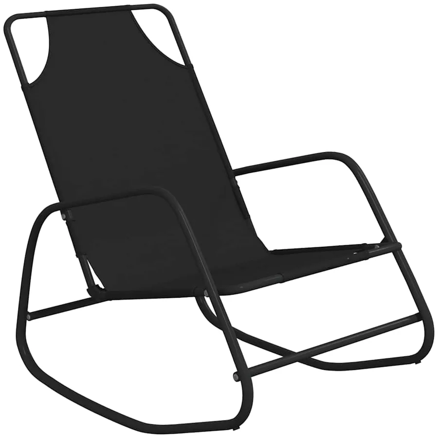 Chaises longues à bascule 2 pcs Gris Acier et textilène - 24