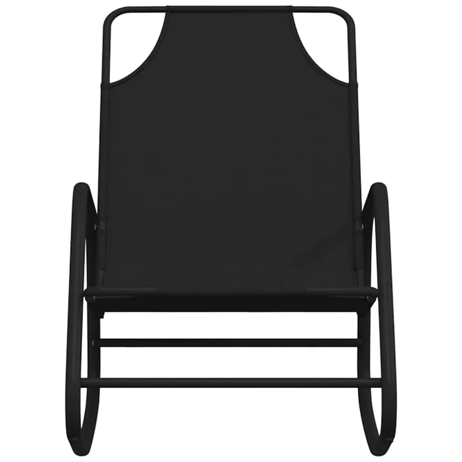 Chaises longues à bascule 2 pcs Gris Acier et textilène - 25
