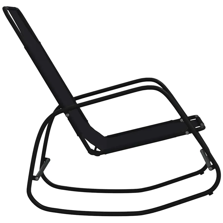 Chaises longues à bascule 2 pcs Gris Acier et textilène - 26