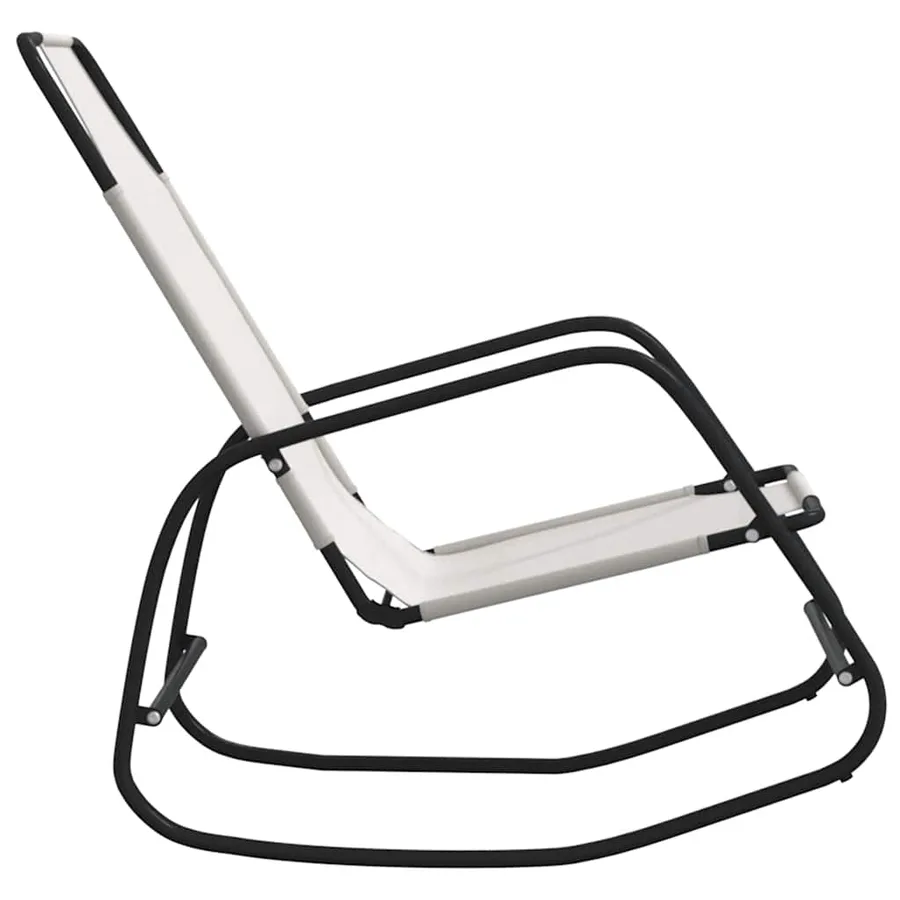 Chaises longues à bascule 2 pcs Gris Acier et textilène - 31
