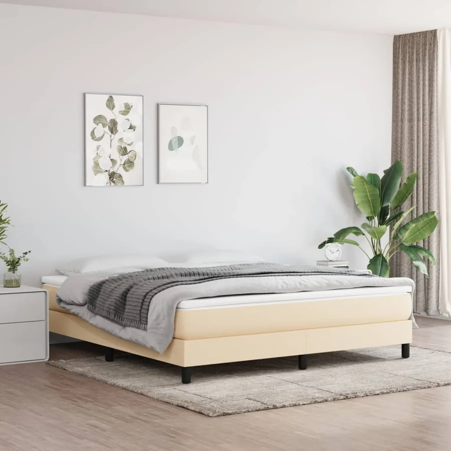 Matelas de lit à ressorts ensachés fermeté moyenne Crème 180x200x20 cm Tissu