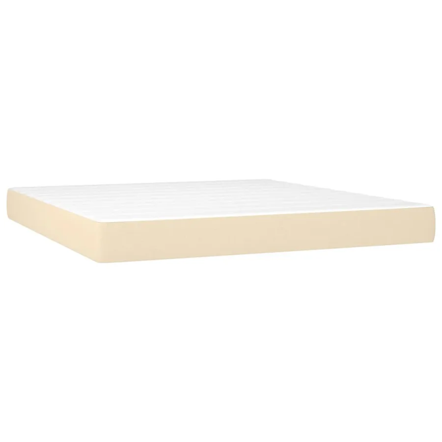Matelas de lit à ressorts ensachés fermeté moyenne Crème 180x200x20 cm Tissu - 2