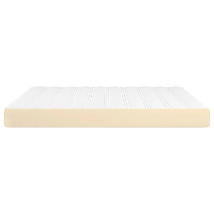 Matelas de lit à ressorts ensachés fermeté moyenne Crème 180x200x20 cm Tissu - 4