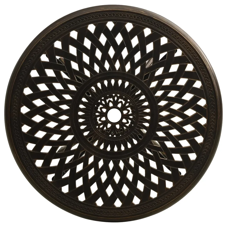 Table de jardin Bronze 78x78x72 cm Aluminium coulé - 3