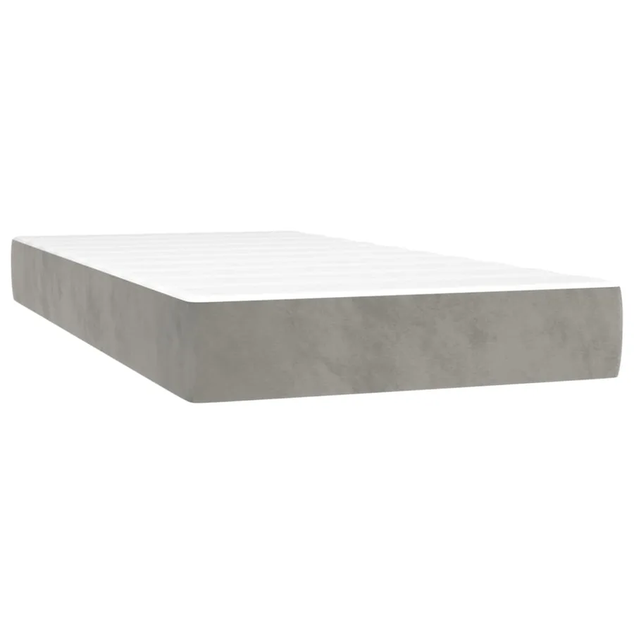 Matelas de lit à ressorts ensachés fermeté moyenne Gris clair 100x200x20 cm - 2
