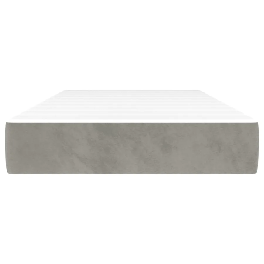 Matelas de lit à ressorts ensachés fermeté moyenne Gris clair 100x200x20 cm - 3