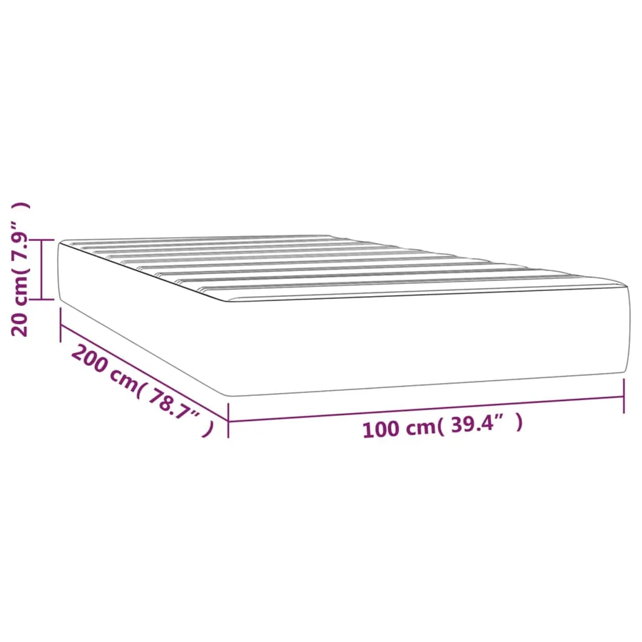 Matelas de lit à ressorts ensachés fermeté moyenne Gris clair 100x200x20 cm - 7