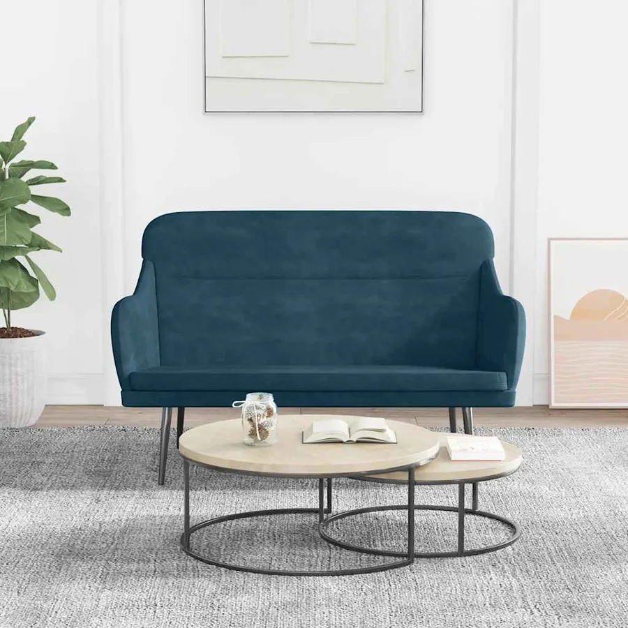 Banc Bleu 110x76x80 cm Velours
