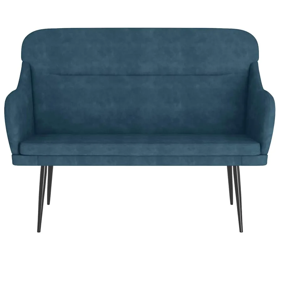 Banc Bleu 110x76x80 cm Velours - 3