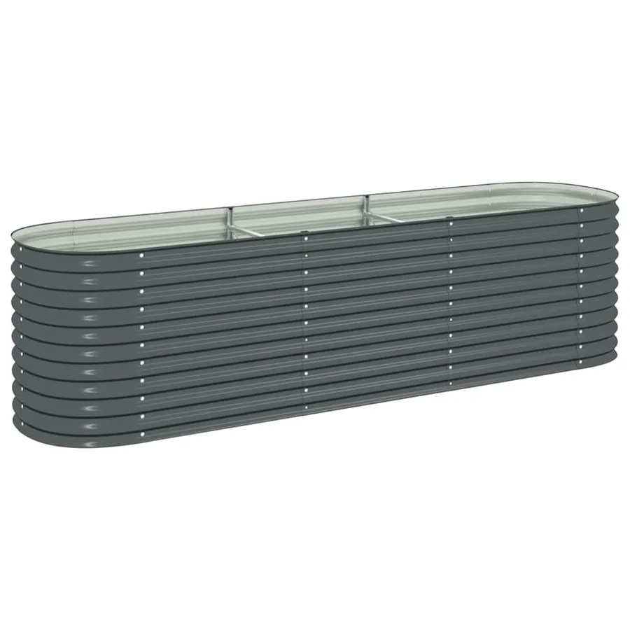 Lit surélevé de jardin 320x80x81 cm Acier galvanisé Gris - 2