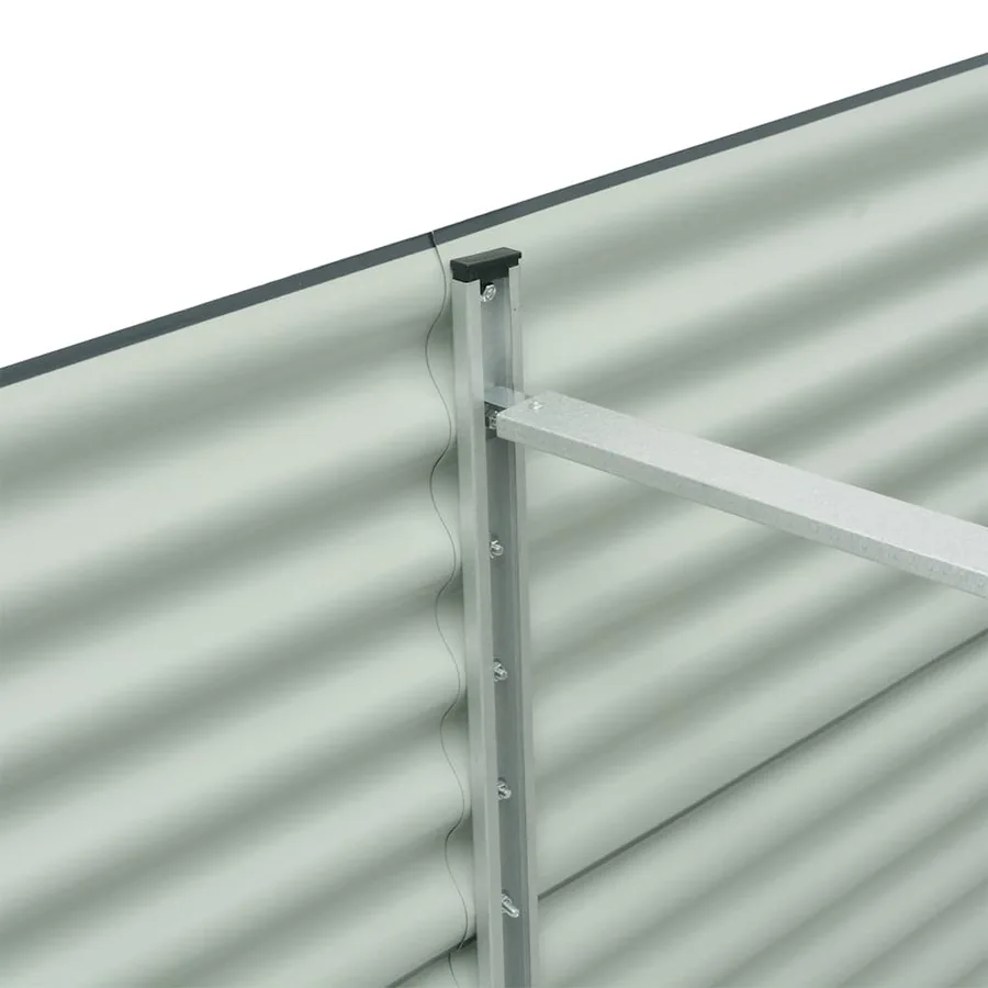 Lit surélevé de jardin 320x80x81 cm Acier galvanisé Gris - 7