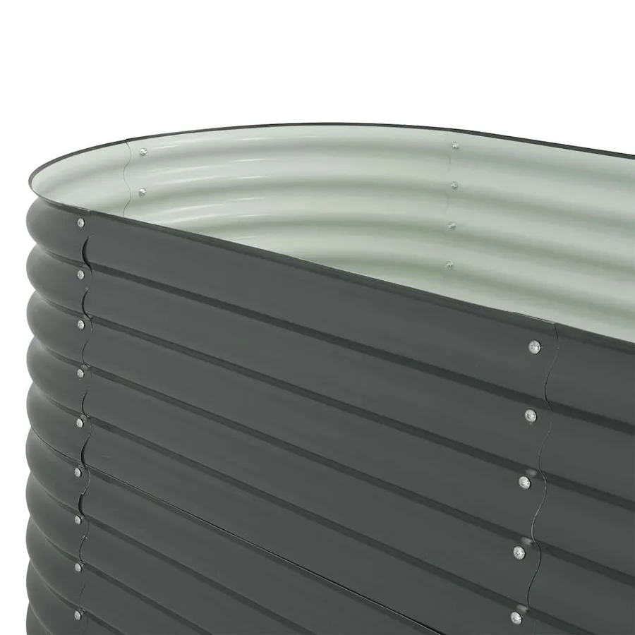 Lit surélevé de jardin 320x80x81 cm Acier galvanisé Gris - 8