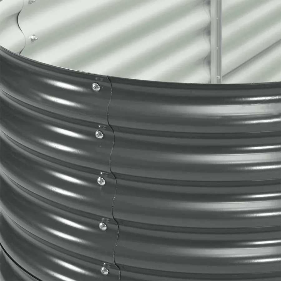 Lit surélevé de jardin 320x80x81 cm Acier galvanisé Gris - 9