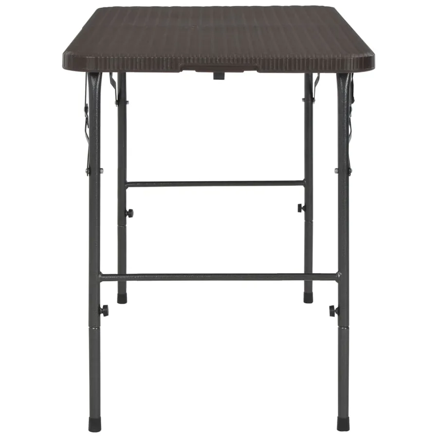 Table de jardin pliante Marron 120x60x74cm PEHD Aspect de rotin - 3