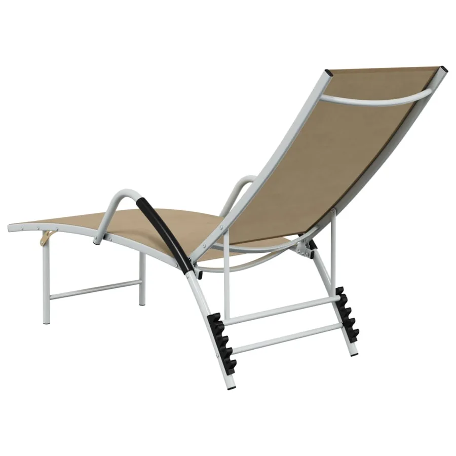 Chaise longue textilène et aluminium noir - 12