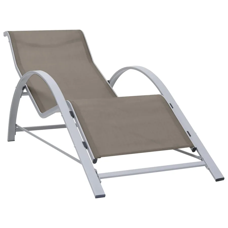 Chaise longue textilène et aluminium noir - 16