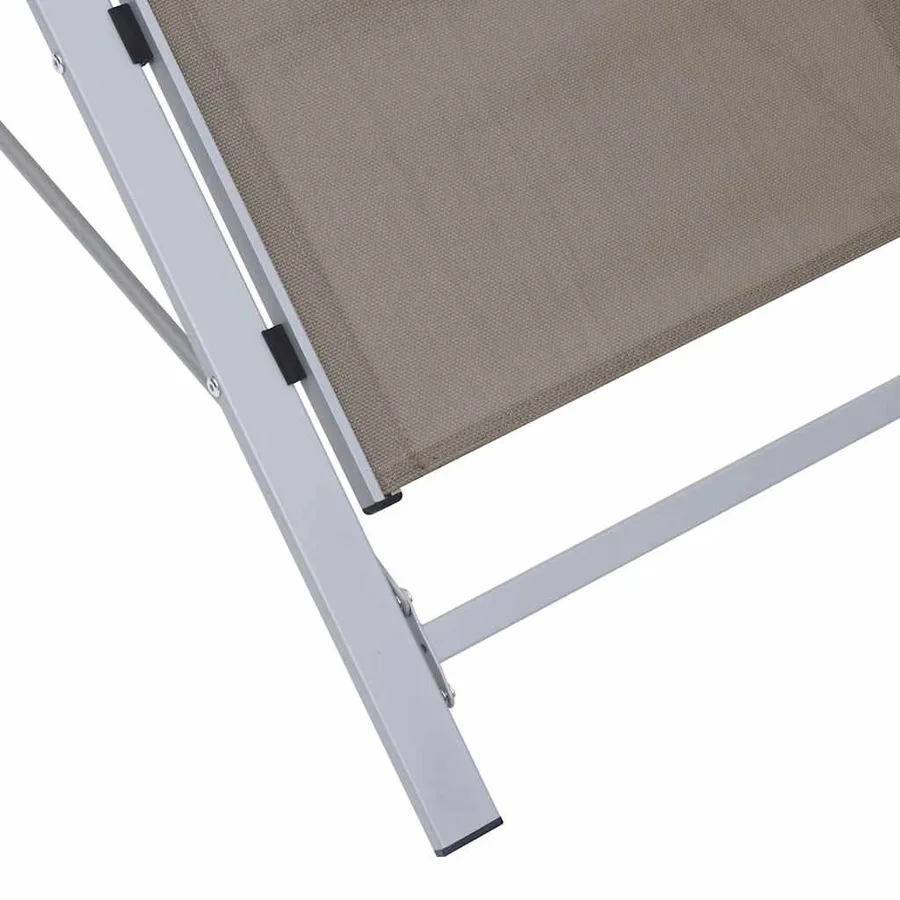 Chaise longue textilène et aluminium noir - 20