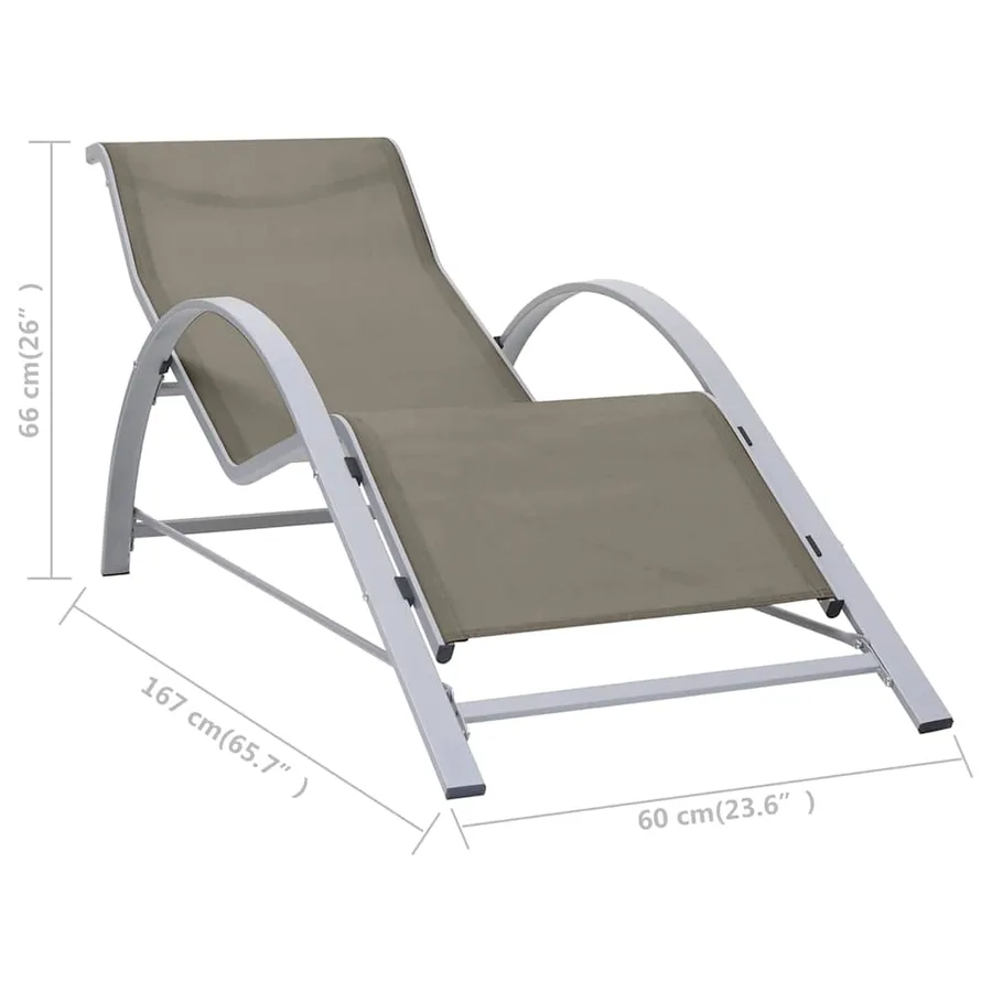 Chaise longue textilène et aluminium noir - 22