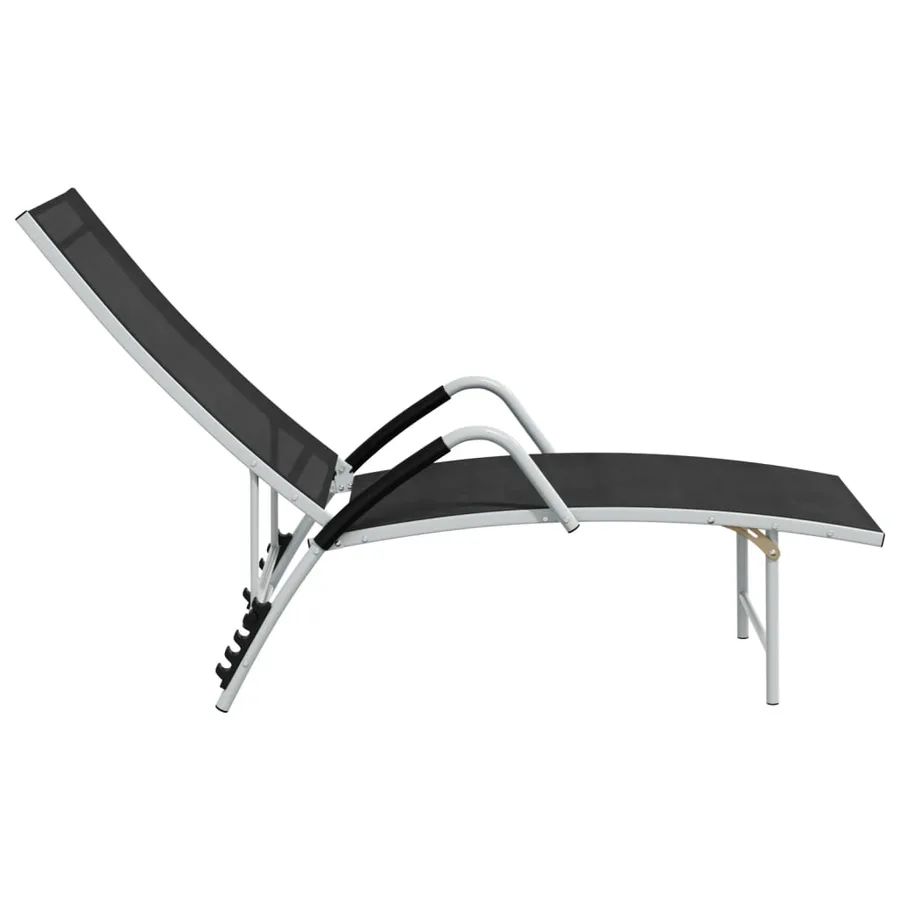 Chaise longue textilène et aluminium noir - 26