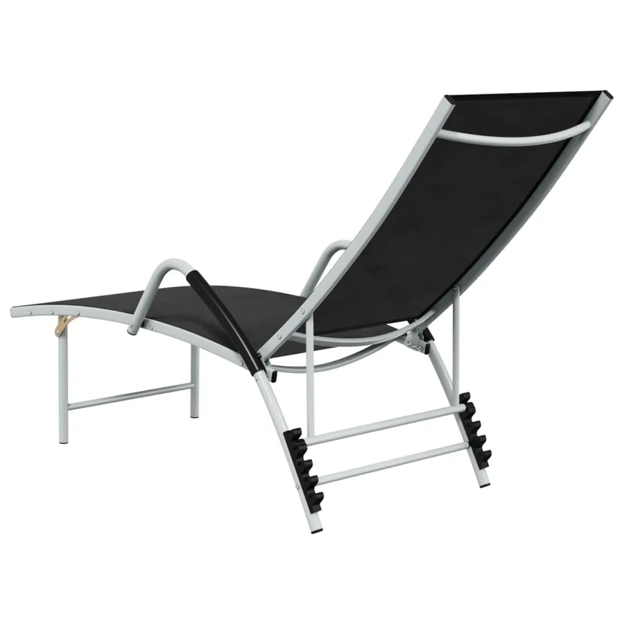 Chaise longue textilène et aluminium noir - 27