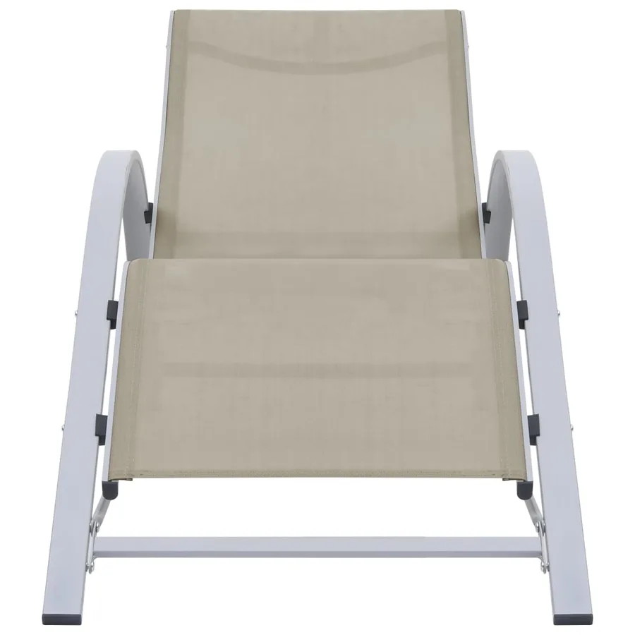 Chaise longue textilène et aluminium noir - 32