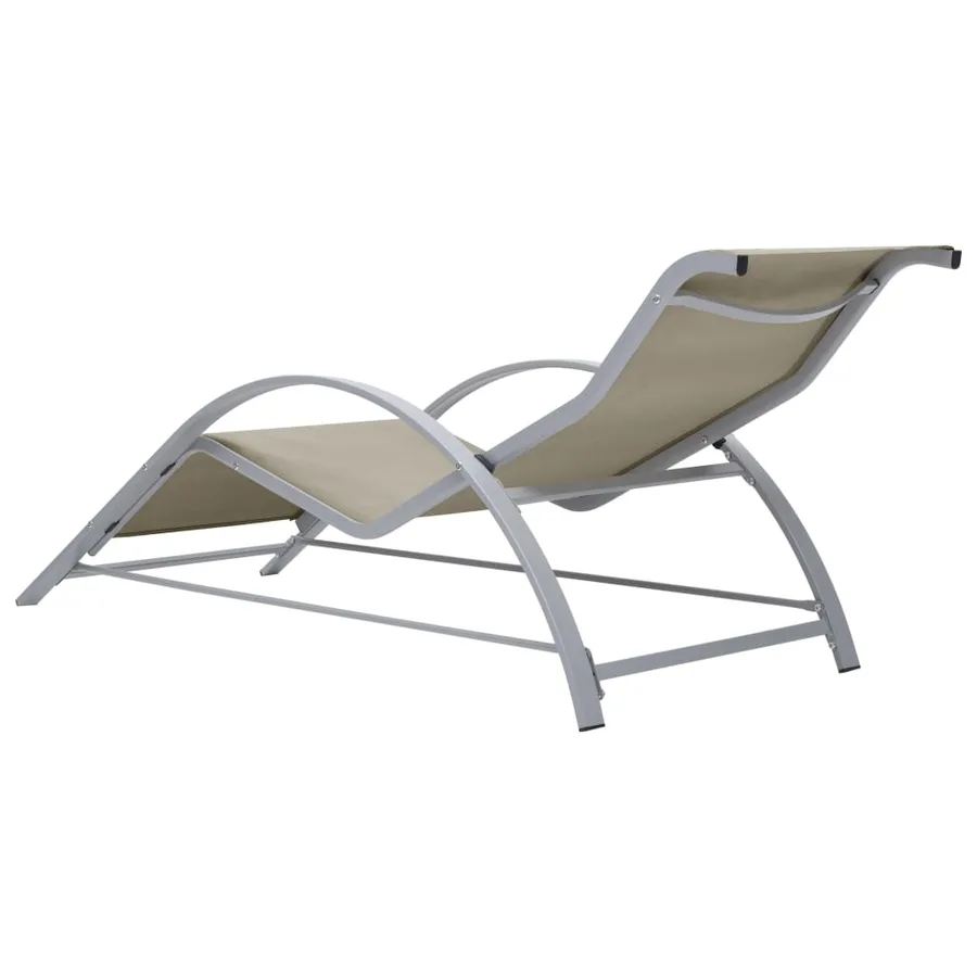 Chaise longue textilène et aluminium noir - 34