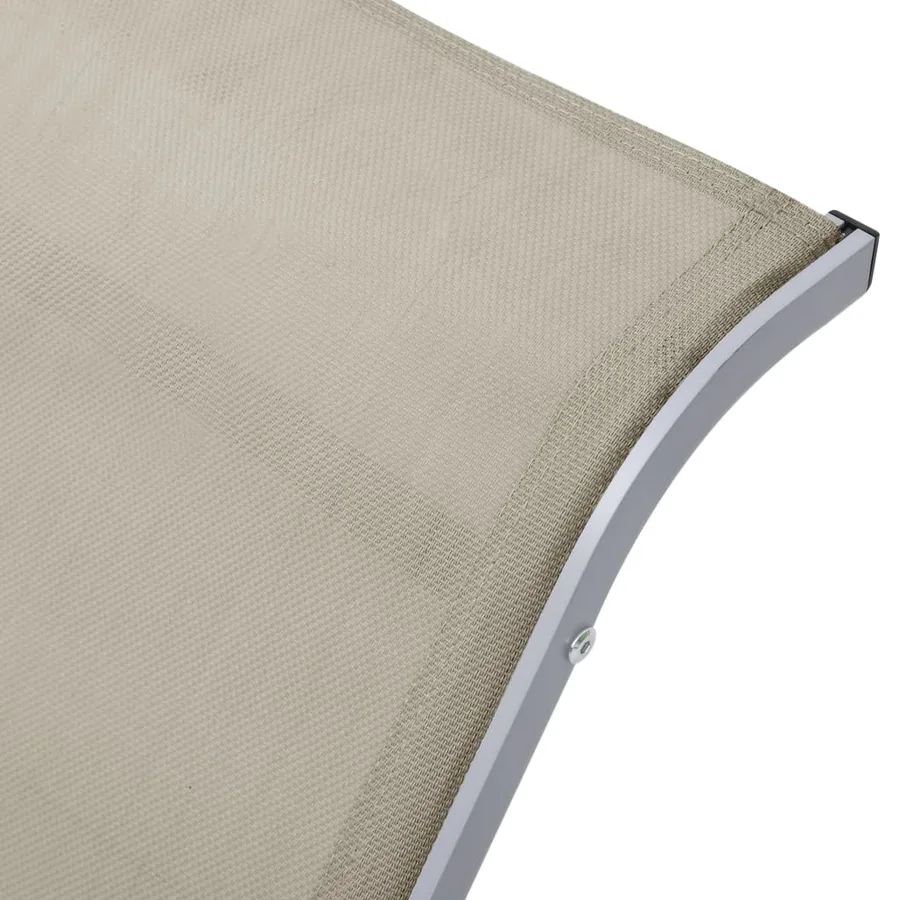 Chaise longue textilène et aluminium noir - 36