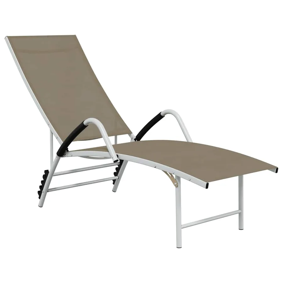 Chaise longue textilène et aluminium noir - 39