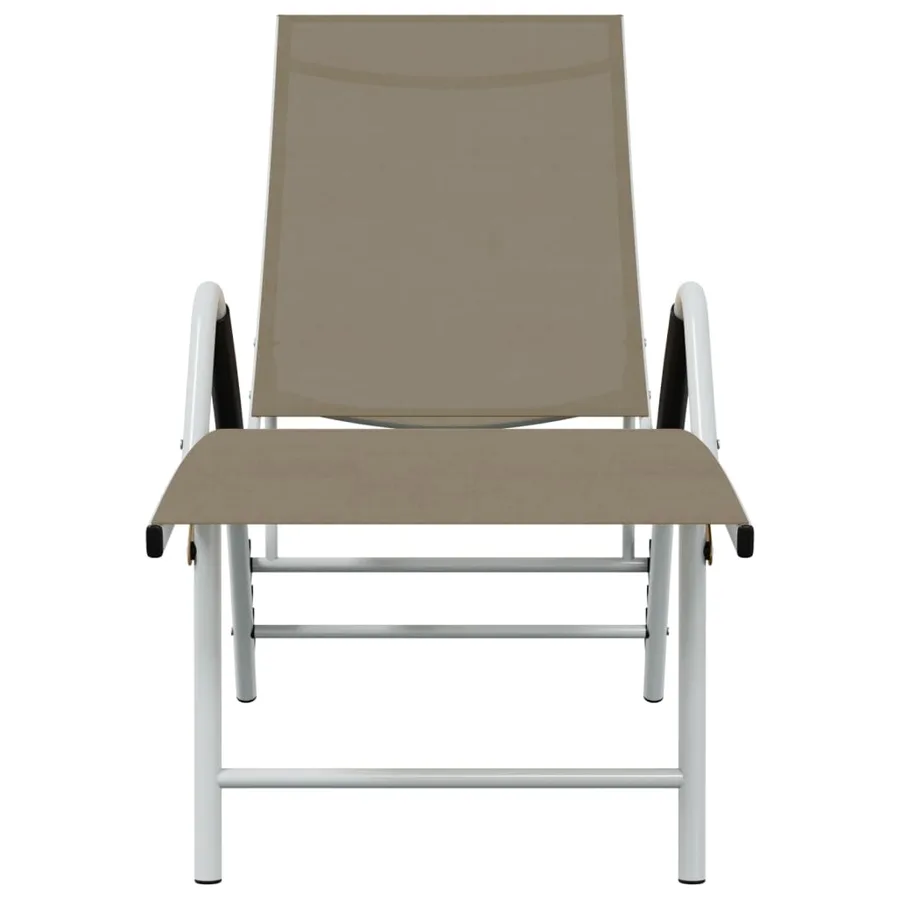 Chaise longue textilène et aluminium noir - 40