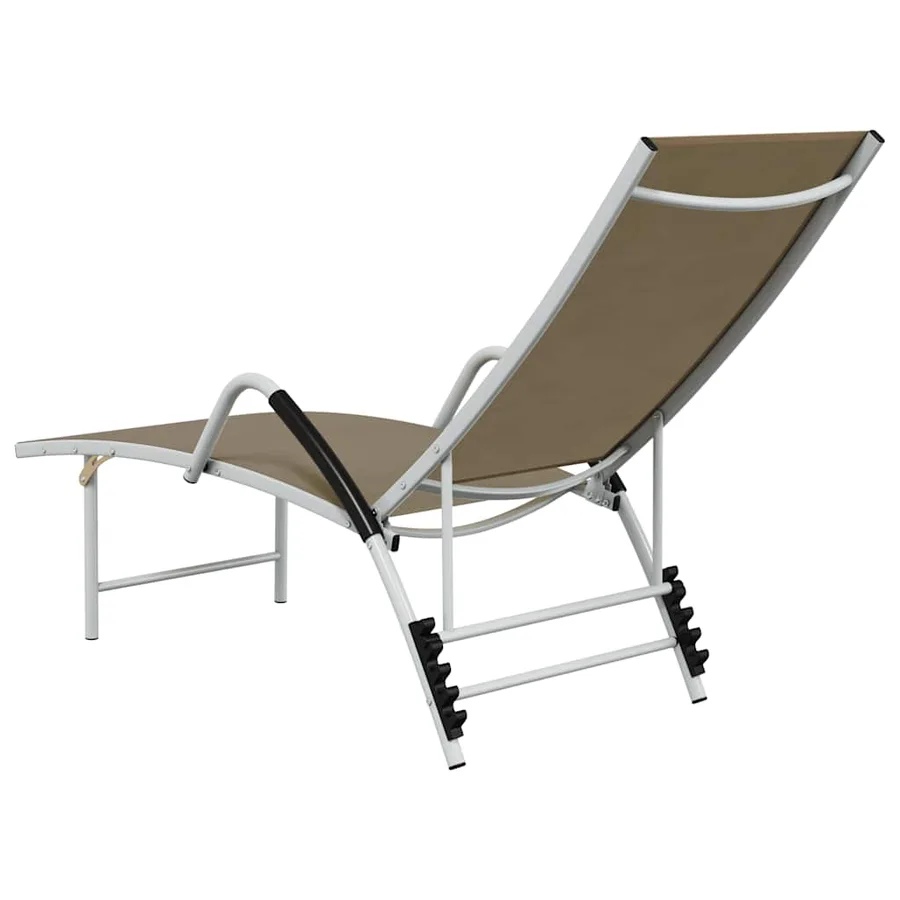 Chaise longue textilène et aluminium noir - 42
