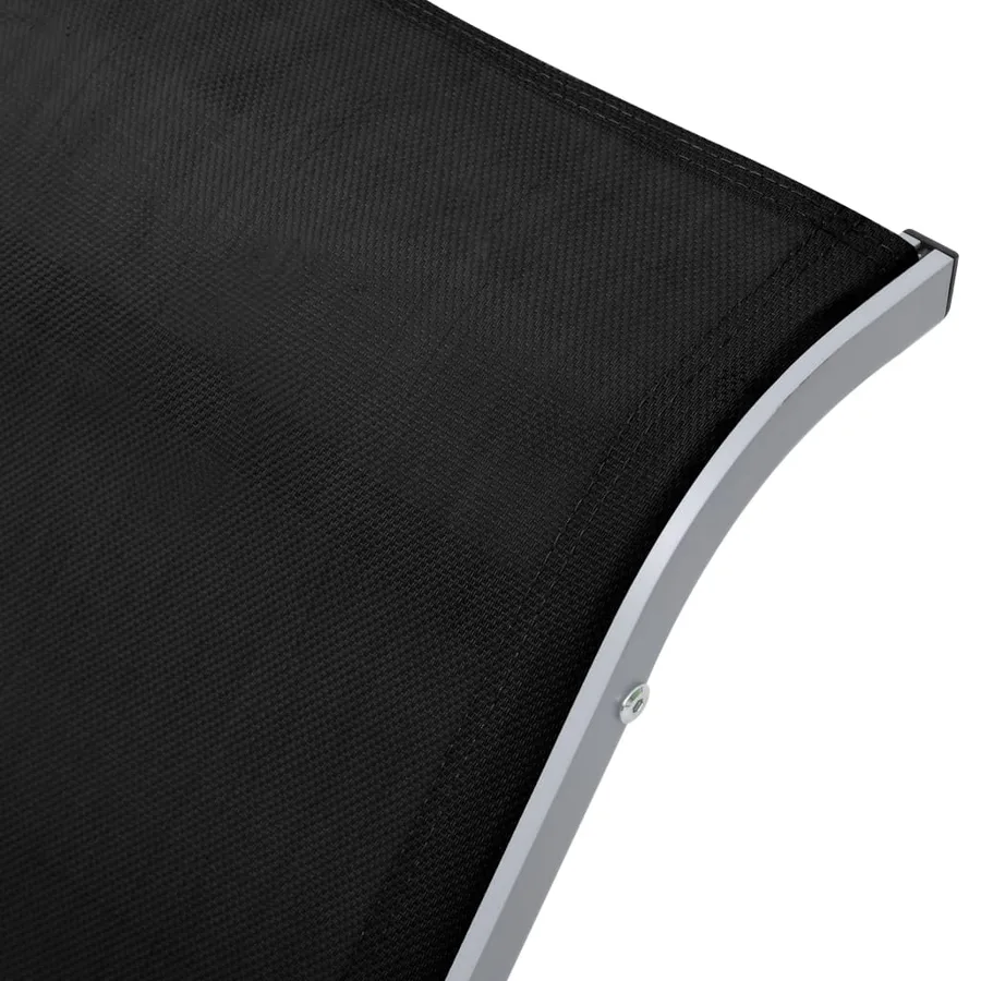 Chaise longue textilène et aluminium noir - 6