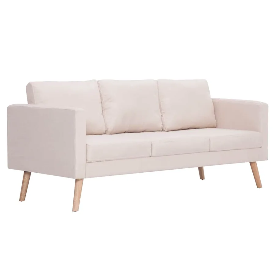 Ensemble de canapé 2 pcs tissu crème - 3
