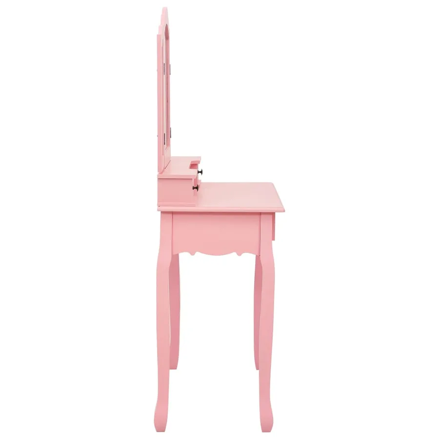 Ensemble de coiffeuse avec tabouret Rose 80x69x141 cm Paulownia - 5