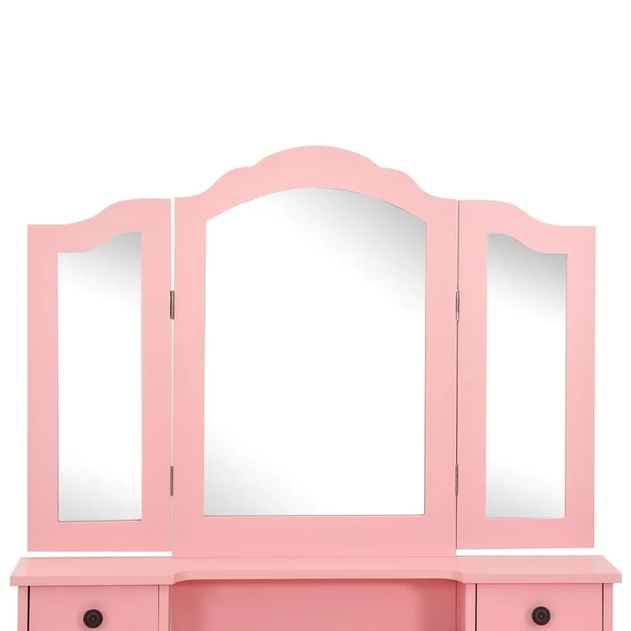 Ensemble de coiffeuse avec tabouret Rose 80x69x141 cm Paulownia - 7