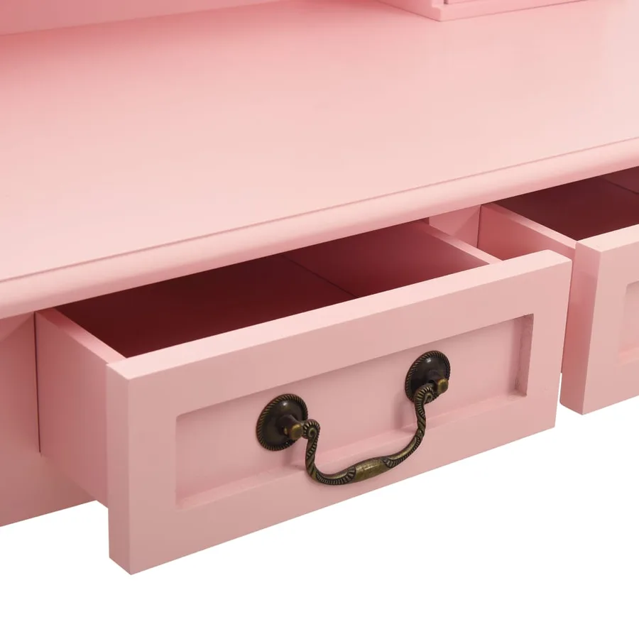 Ensemble de coiffeuse avec tabouret Rose 80x69x141 cm Paulownia - 8