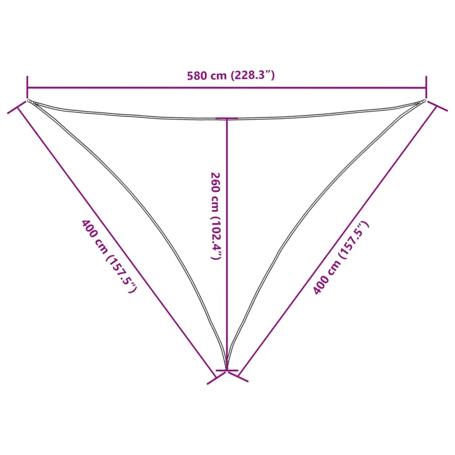 Voile de parasol tissu oxford triangulaire 4x4x5,8m terre cuite - 10