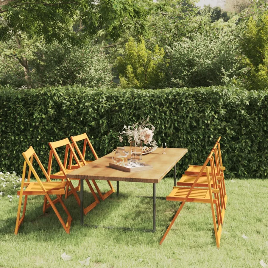 Chaises pliables de jardin lot de 6 Bois d'acacia massif