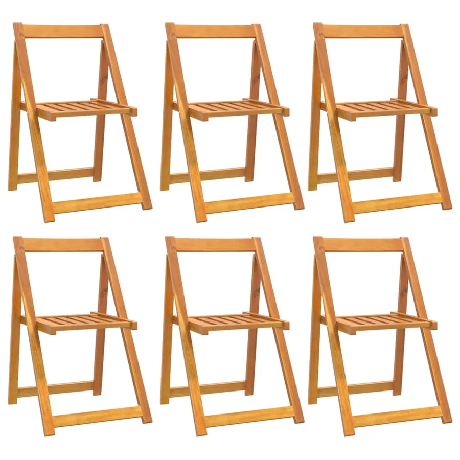Chaises pliables de jardin lot de 6 Bois d'acacia massif - 2