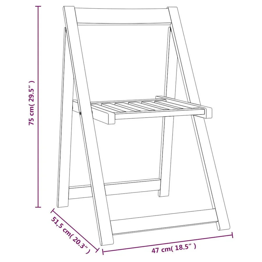 Chaises pliables de jardin lot de 6 Bois d'acacia massif - 7